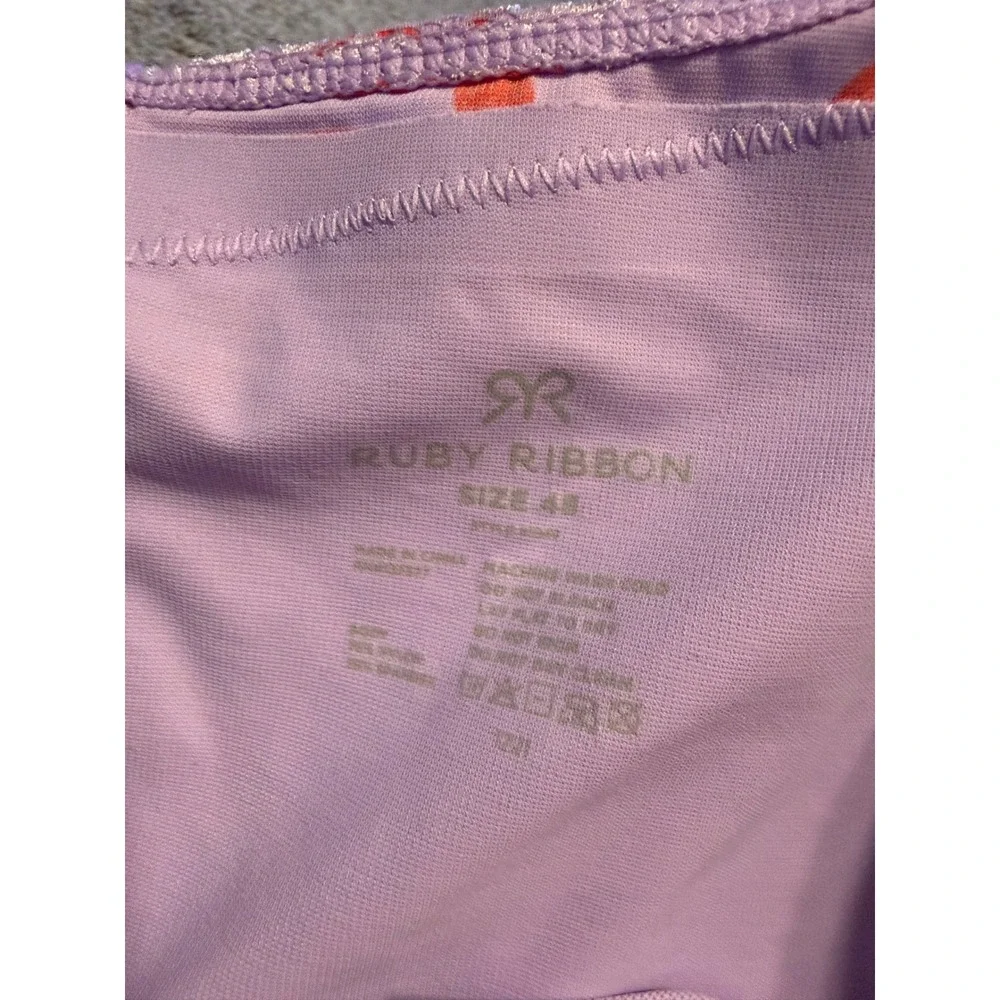 Ruby‎ Ribbon Heritage Cami Purple Orange Floral Lace Trim Shapewear Size 48
